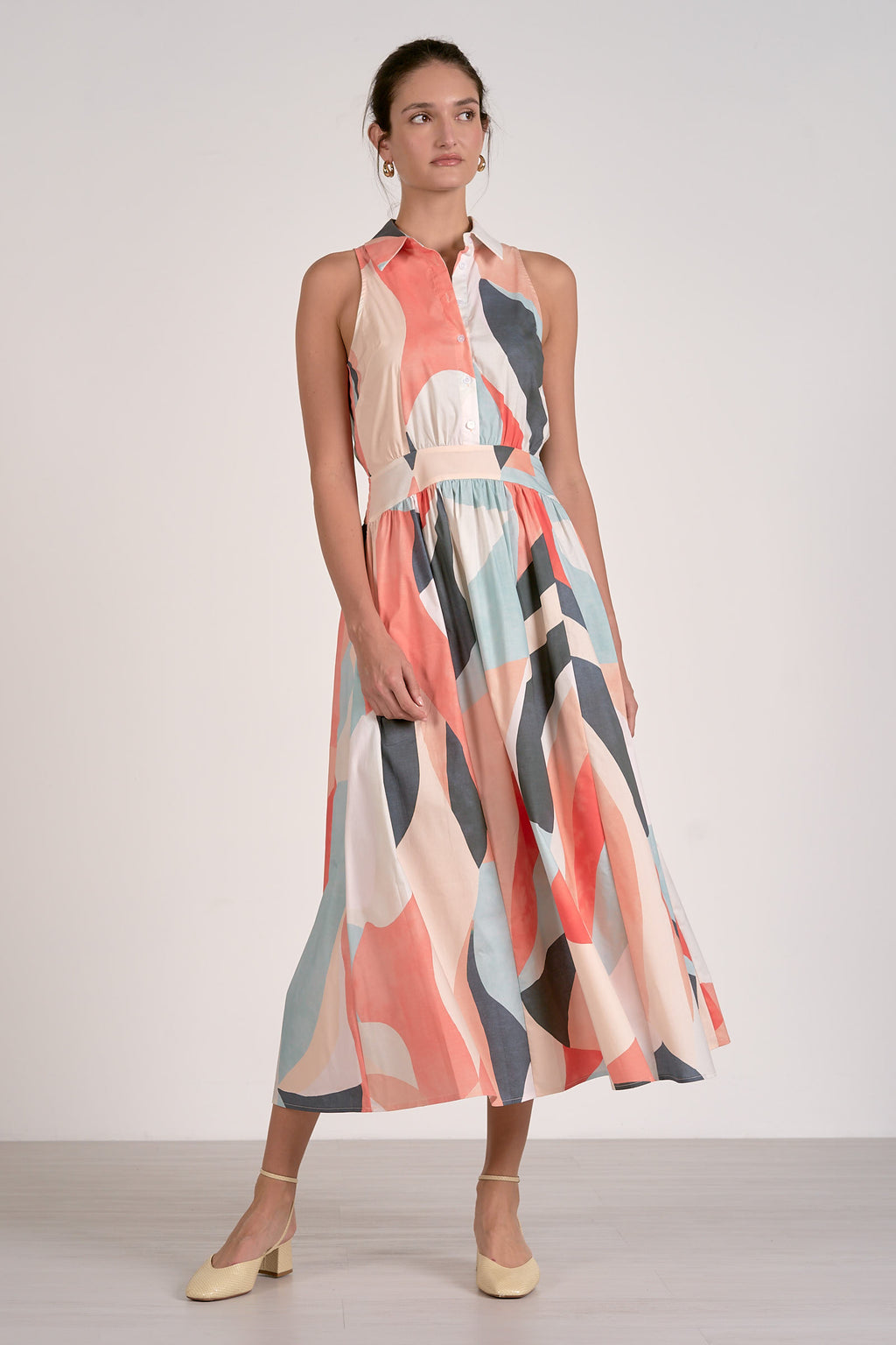 elan maxi dress Elan Maxi Collared Dress with Waistband – Amore & Fede