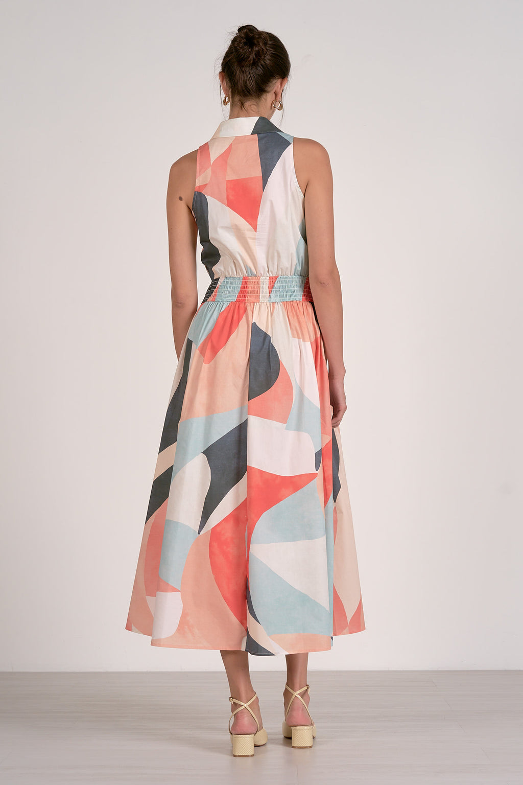 Elan Maxi Collared Dress with Waistband