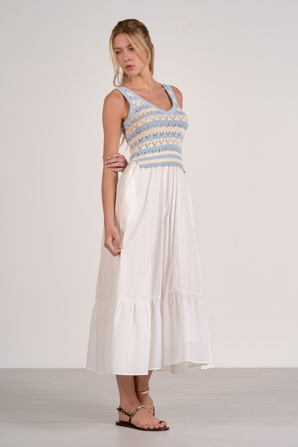 Elan Midi Woven & Knit Mix Dress – Amore & Fede